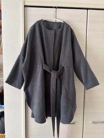 MERI 미엘리 다크 그레이 노카라 오버 사이즈 자켓 프리 사이즈