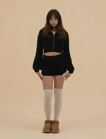 andmary Milk ribbon knit set up 블랙