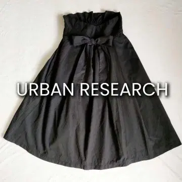 URBAN RESEARCH 블랙 리본 스커트 미디엄~롱 플레어