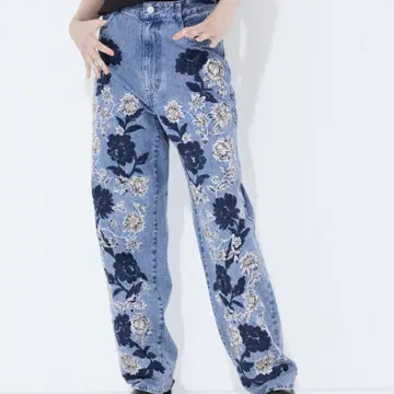 CLANE 클라네 FLOWER EMBROIDERY PANTS 데님 팬츠