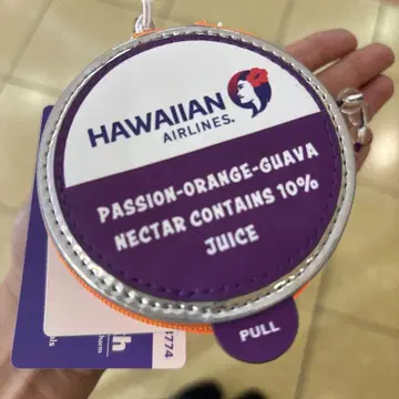 HAWAIIAN AIRLINES 하와이안항공 참 파우치 POG 주스