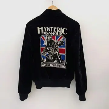 W61 HYSTERICGLAMOUR 벨로아 자켓 바이크 걸 자수