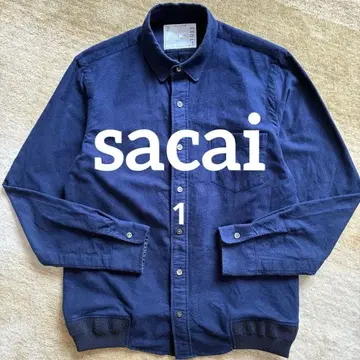 sacai 긴팔 셔츠 네이비 1 (S) 도킹