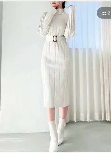 RESEXXY 와이드 립 니트 원피스