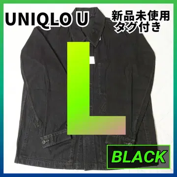 L [ 새상품 ] UNIQLO U 오버 사이즈 컬러 데님 자켓 블랙
