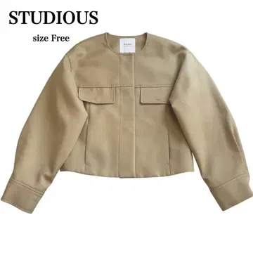 STUDIOUS 노카라 자켓 베이지