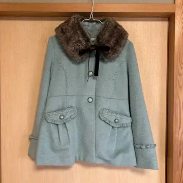 axes femme 민트 그린 퍼 옷깃 자켓