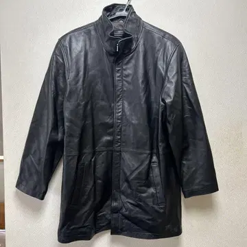 FEDi 블랙 가죽 롱 코트 양가죽