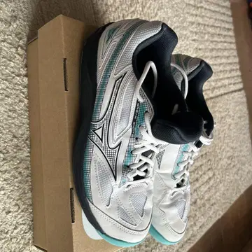 Mizuno 테니스 신발 화이트/터콰이즈