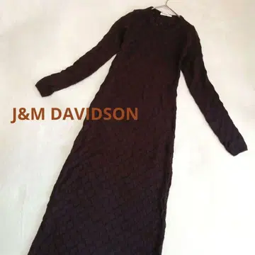 [ J & M DAVIDSON ] 시스루 니트 원피스 맥시 길이 브라운