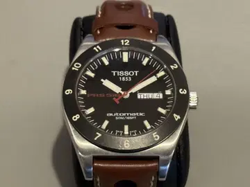 TISSOT PRS 516 데이데이트 자동 와인딩 손목시계 가죽