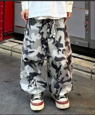 a2o 데지카루카모 배기 지퍼 팬츠