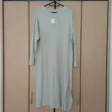 택 포함 새상품 Samansa Mos2 코튼 긴팔 롱 원피스