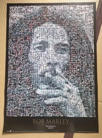 밥 말리 사진 모자이크 아트 포스터 BOBMARLEY