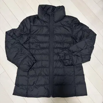 무인양품/다운 자켓/M 사이즈/블랙/카라 부착