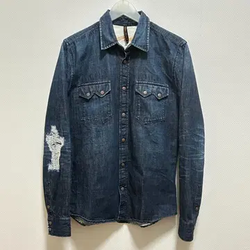 Nudie Jeans S 다크 블루 데님 긴팔 셔츠
