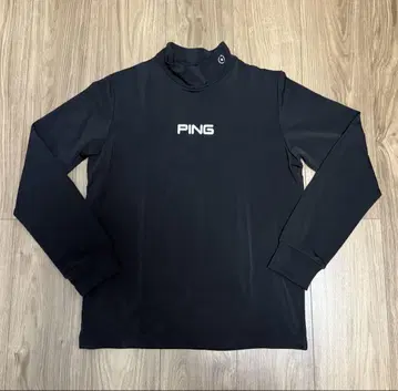 PING 하이넥 긴팔 셔츠 블랙