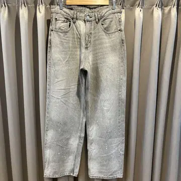 ZARA 배기 데님 와이드 블랙 그레이 XL EUR40 UAS31
