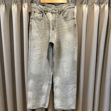 ZARA 배기 데님 와이드 블랙 그레이 XL EUR40 UAS31