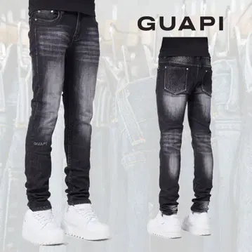 GUAPI PREMIUM 블랙 스키니 데님