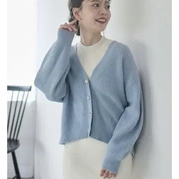 택 포함 미사용 새상품 노엘라 라쿤 혼방 가디건