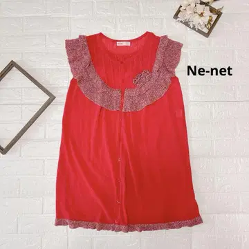 Ne-net 튜닉 원피스 핑크 계열 프릴 M 내추럴 캐주얼