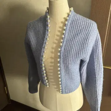 릴리안 랏츠 펄 가디건 펄 볼레로 블루 보라색 예쁜 색상