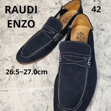 새상품급 RAUDI ENZO 네이비 코인 로퍼 스웨이드 42