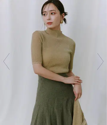 [ 새상품급 ] anuans 시어 라메 리브 니트탑