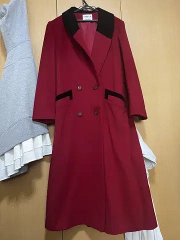 레드 롱 코트 빈티지