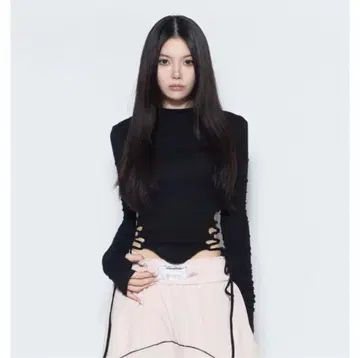 theredthread S split hem lace up tops