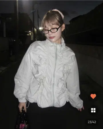 NUGU haku 셔링 리본 윈드 브레이커