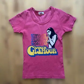 Hysteric Glamour 핑크 반팔 T셔츠