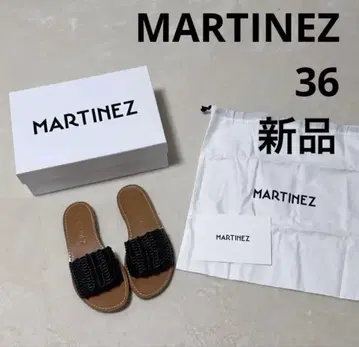 [ 새상품 ] MARTINEZ 마르티네즈 플랫 샌들 블랙 36