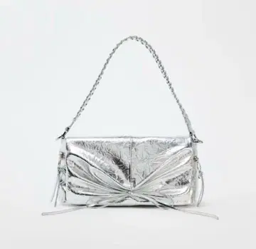 ZARA 메탈릭 개더 숄더백