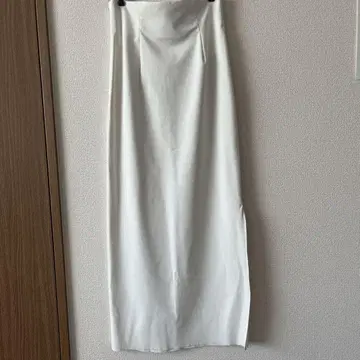 화이트 타이트 스커트 지퍼