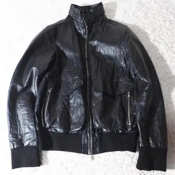 타스 스탠다드 펀칭 가죽 천연 가죽 가죽 자켓 블루종 남성용 L