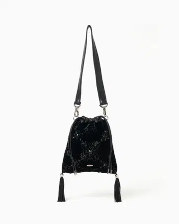 palace tiles quilted drawstring bag