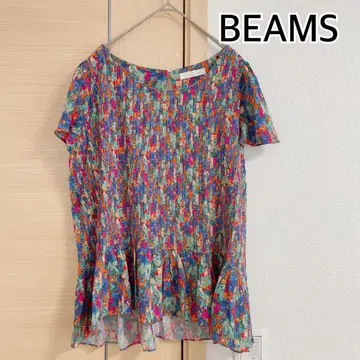 BEAMS 레이빔즈 올 패턴 반팔 T셔츠 블라우스