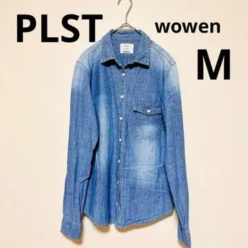 PLST 플라스테 데님 셔츠 긴팔 코튼 100% 여성용 사이즈 2