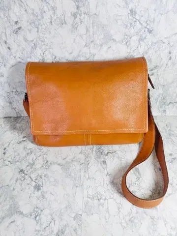 츠치야 가방 톤 오일 누메 라이트 브라운 가죽 숄더백