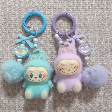 러브브 키링 키링 labubu 블루 퍼플 2개 세트