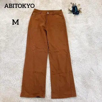 [ 아비토쿄 ] ABITOKYO 와이드 팬츠 캐주얼 브라운 계열 M 가을
