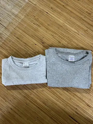 Champion T1011 L, 그레이 티셔츠 2장 세트