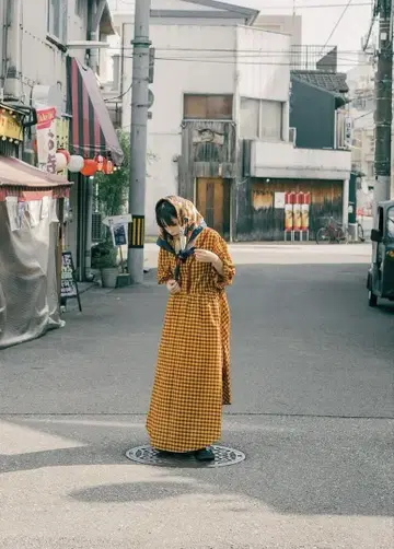사라 말리카 체크 원피스