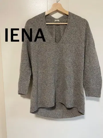 IENA 이에나 V넥 니트 스웨터 그레이 계열 다색 모 울100%