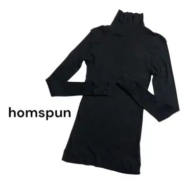 [일본제] homspun 홈스펀 여성용 터틀넥 블랙 긴팔 F