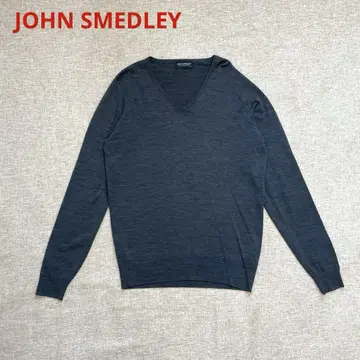 JOHNSMEDLEY 영국제 차콜 그레이 V넥 니트 M 사이즈