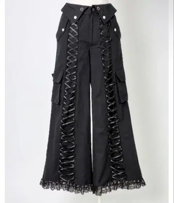 아방튀움 Heart studs pocket lace up pants