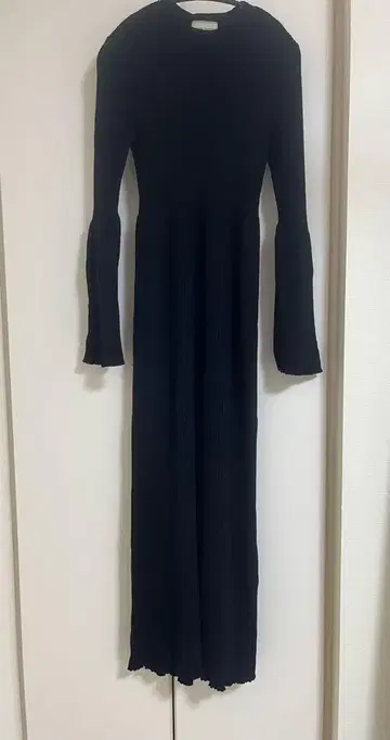 UNITED ARROWS 블랙 니트 롱 원피스 울